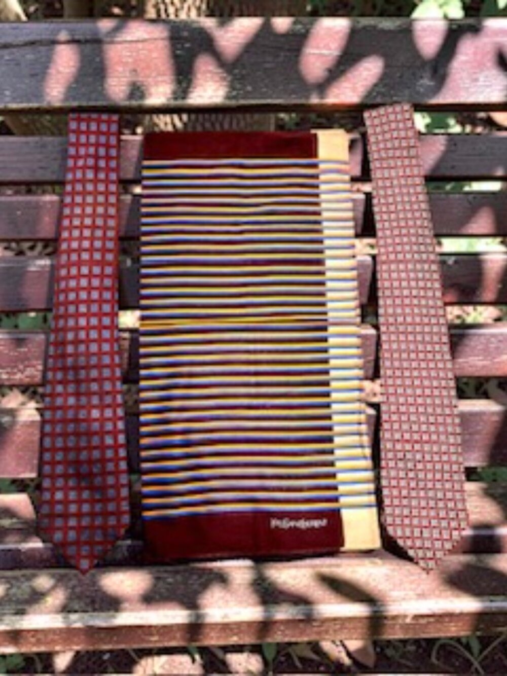 2 Neck ties Hermès Paris Silk France Made & Gentle Men +  1YSL Handkerchie (49) - Picture 5 of 16